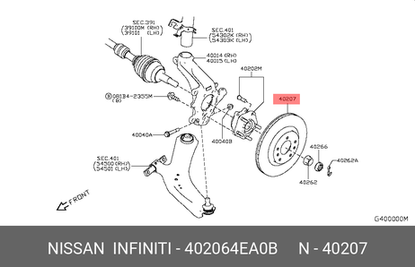 фото Nissan 40206-4EA0B Диск тормозной | перед | Nissan 40206-4EA0B Диск тормозной | перед |