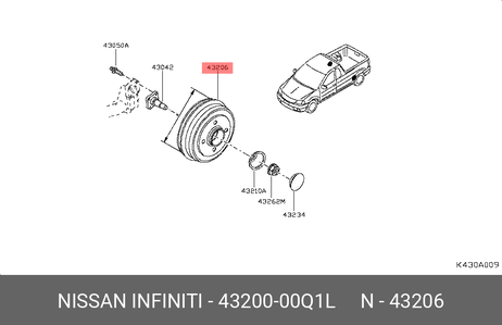 фото Nissan 43200-00Q1L Барабан торм.g15ra Nissan 43200-00Q1L Барабан торм.g15ra