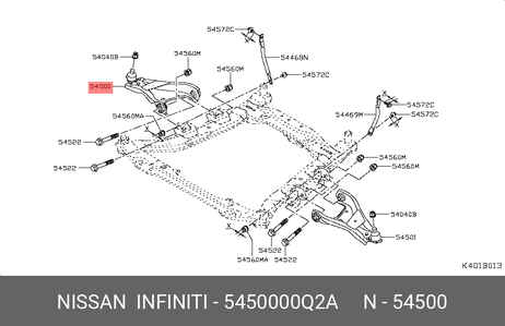 фото Nissan 54500-00Q2A Рычаг подвески | перед прав | Nissan 54500-00Q2A Рычаг подвески | перед прав |