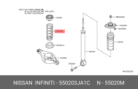 фото Nissan 55020-3JA1C Пружина ходовой части Nissan 55020-3JA1C Пружина ходовой части