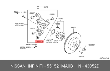 фото Nissan 55152-1MA0B Сайлентблок рычага подвески | зад | Nissan 55152-1MA0B Сайлентблок рычага подвески | зад |