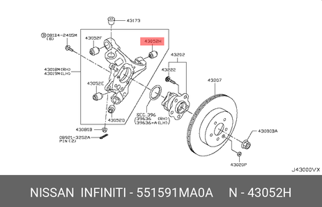 фото Nissan 55159-1MA0A Сайлентблок | зад | Nissan 55159-1MA0A Сайлентблок | зад |