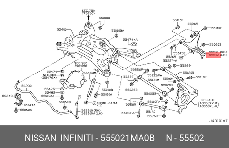 фото Nissan 55502-1MA0B Рычаг подвески Nissan 55502-1MA0B Рычаг подвески
