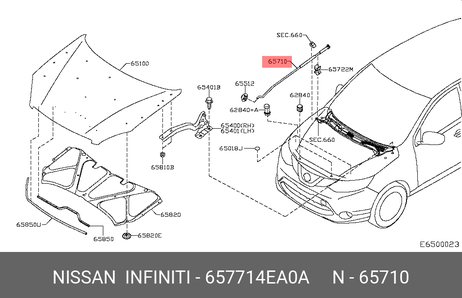 фото Nissan 65771-4EA0A Упор капота Nissan 65771-4EA0A Упор капота