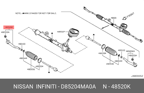 фото Nissan D8520-4MA0A Наконечник рулевой тяги | прав | Nissan D8520-4MA0A Наконечник рулевой тяги | прав |