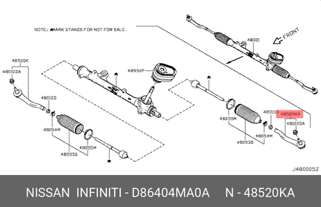 фото Nissan D8640-4MA0A Наконечник рулевой тяги Nissan D8640-4MA0A Наконечник рулевой тяги
