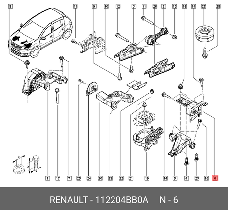 фото Renault 112204BB0A Деталь | лев | Renault 112204BB0A Деталь | лев |