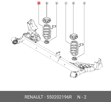 фото Renault 550202196R Пружина ходовой части | зад | Renault 550202196R Пружина ходовой части | зад |