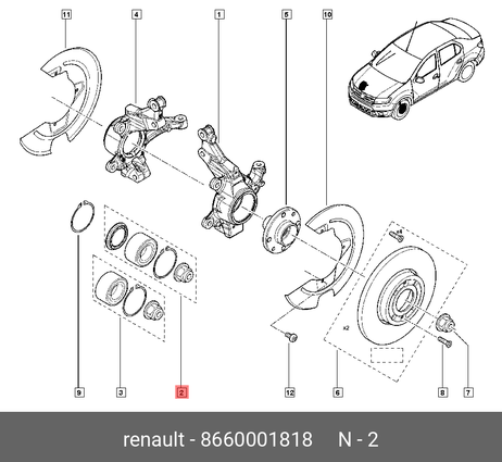 фото Renault 8660001818 Подшипник ступицы d=72 (шарик)мтр | перед | Renault 8660001818 Подшипник ступицы d=72 (шарик)мтр | перед |