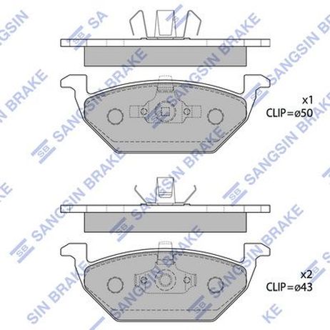Sangsin SP1701 Колодки тормозные передние