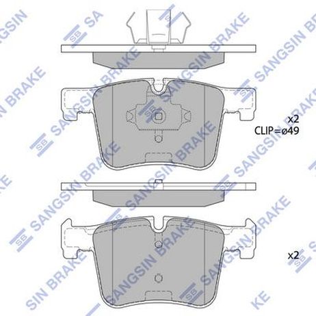 Sangsin SP2344 Колодки тормозные передние
