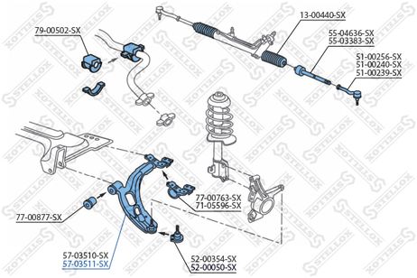 фото Stellox 57-03511A-SX Рычаг п. Fiat Doblo 1.2-1.9d 01> | перед прав | Stellox 57-03511A-SX Рычаг п. Fiat Doblo 1.2-1.9d 01> | перед прав |