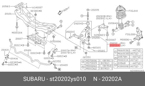 фото Subaru ST20202YS010 Рычаг передний левый / Subaru ST20202YS010 Рычаг передний левый /