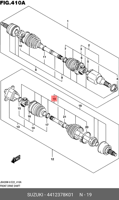 фото Suzuki 4412378K01 Пыльники шрусов 2шт. (наружн.+внутр., левая сторон Suzuki 4412378K01 Пыльники шрусов 2шт. (наружн.+внутр., левая сторон