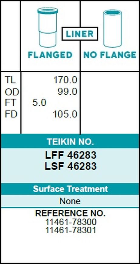 фото Teikin LSF46283 Гильза блока цилиндров (1 шт) Teikin LSF46283 Гильза блока цилиндров (1 шт)