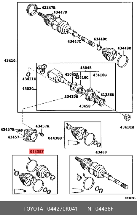 фото Toyota 04427-0K041 Комплект пыльников/bооt kit, fr drive s Toyota 04427-0K041 Комплект пыльников/bооt kit, fr drive s