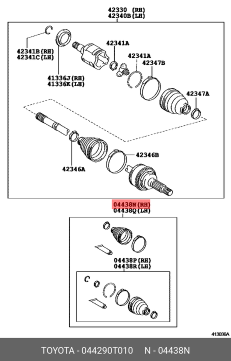 фото Toyota 04429-0T010 Пыльник шруса Toyota 04429-0T010 Пыльник шруса