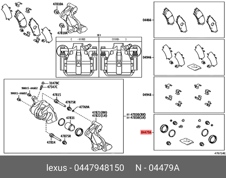 фото Toyota 447948150 Ремкомплект заднего суппорта Toyota 447948150 Ремкомплект заднего суппорта