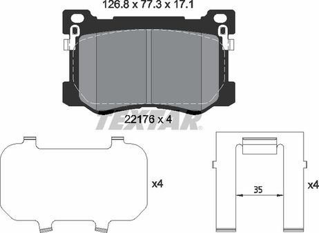 фото Textar 2217601 Колодки тормозные дисковые | перед | Textar 2217601 Колодки тормозные дисковые | перед |