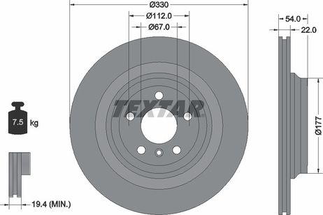фото Textar 92273505 Диск тормозной высокоуглеродистый с покрытием pro+ | зад | Textar 92273505 Диск тормозной высокоуглеродистый с покрытием pro+ | зад |