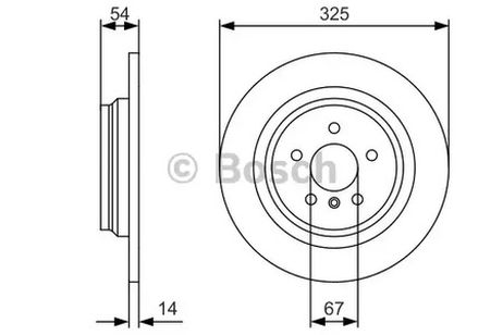 фото Bosch 0 986 479 D10 Диск тормозной задний (325x14) Bosch 0 986 479 D10 Диск тормозной задний (325x14)