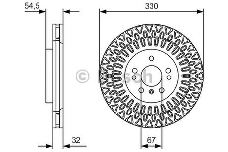 фото Bosch 0 986 479 D08 Диск тормозной передний (330x32) Bosch 0 986 479 D08 Диск тормозной передний (330x32)