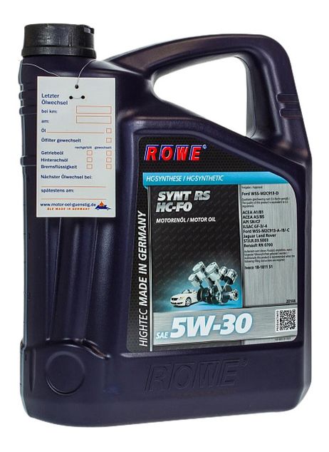 фото ROWE 20146005003 Масло моторное hightec synt RS SAE 5w-30 hc-fo 5л ROWE 20146005003 Масло моторное hightec synt RS SAE 5w-30 hc-fo 5л