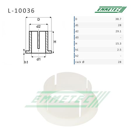 Emmetec L-10036 Втулка уплотнительная на вал диаметром 28мм (trw) Audi /Chrysler/BMW 3