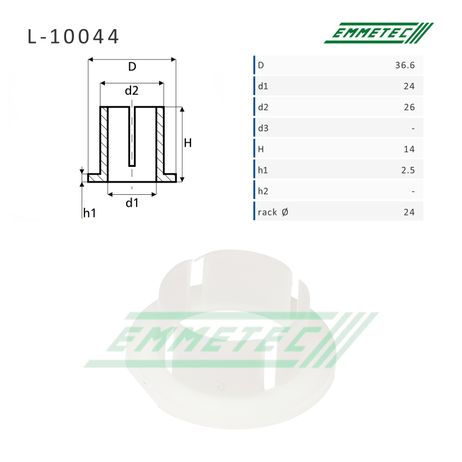 Emmetec L-10044 Втулка уплотнительная на вал диаметром 24мм VW Golf iV/Audi A3/Skoda/Seat