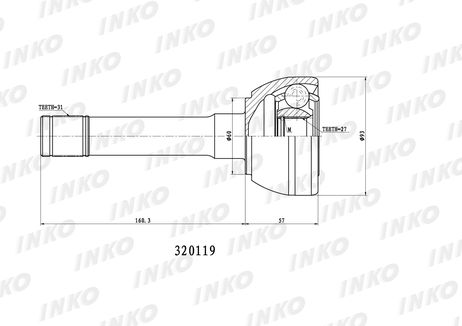 INKO 320119 Шрус внешний 31/27 | перед |