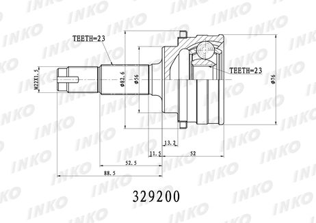 фото INKO 329200 Шрус внешний 23/23 | перед прав/лев | INKO 329200 Шрус внешний 23/23 | перед прав/лев |
