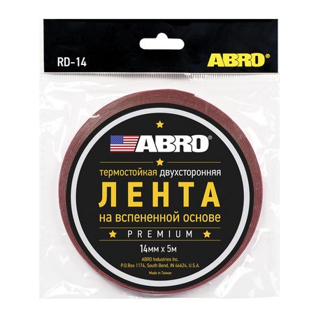 фото ABRO RD-14mm-5M Скотч abro двухсторонний красный Премиум RD-14mm-5M 14мм x 5м ABRO RD-14mm-5M Скотч abro двухсторонний красный Премиум RD-14mm-5M 14мм x 5м