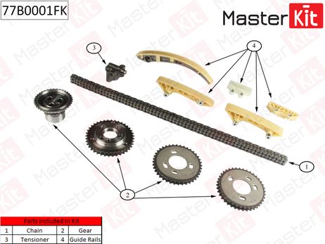 фото Master KiT 77B0001FK Комплект цепи ГРМ Master KiT 77B0001FK Комплект цепи ГРМ