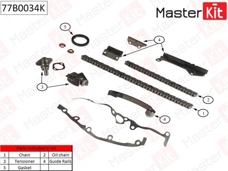 фото Master KiT 77B0034K Комплект цепи ГРМ Master KiT 77B0034K Комплект цепи ГРМ