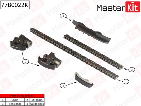 фото Master KiT 77B0022K Комплект цепи ГРМ Master KiT 77B0022K Комплект цепи ГРМ