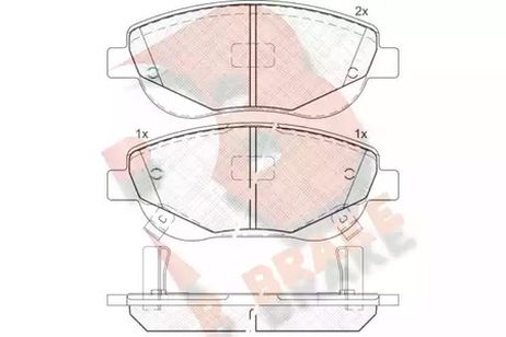 фото R brake RB1944 Колодки тормозные дисковые | перед | R brake RB1944 Колодки тормозные дисковые | перед |