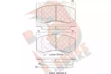 фото R brake RB2051 Колодки тормозные дисковые | перед | R brake RB2051 Колодки тормозные дисковые | перед |