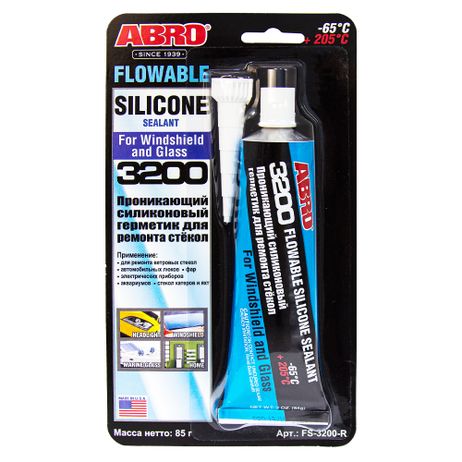 фото ABRO FS3200 Герметик для стекол проникающий силиконовый (85г) () ABRO FS3200 Герметик для стекол проникающий силиконовый (85г) ()
