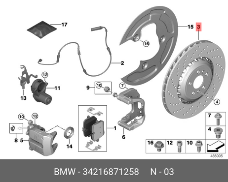 фото BMW 34216871258 Диск тормозной Зд BMW 34216871258 Диск тормозной Зд