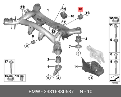 фото BMW 33316880637 Резинометаллический шарнир задний BMW 33316880637 Резинометаллический шарнир задний