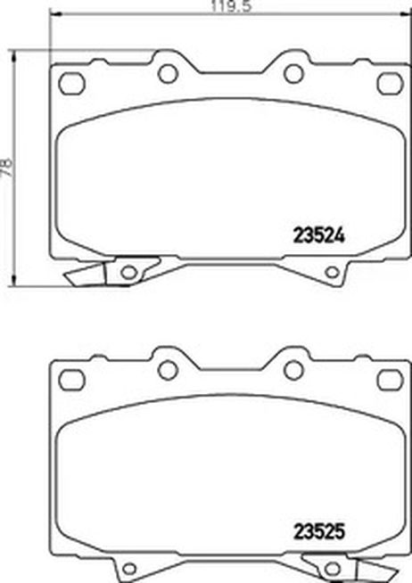 фото Hella 8DB355027631 Колодки торм.пер. NAO | перед | Hella 8DB355027631 Колодки торм.пер. NAO | перед |