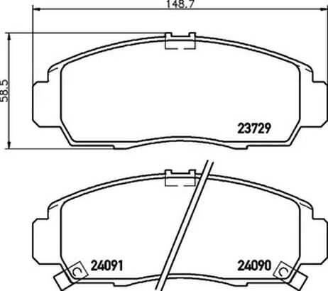 фото Hella 8DB355027891 Колодки торм.пер. NAO | перед | Hella 8DB355027891 Колодки торм.пер. NAO | перед |