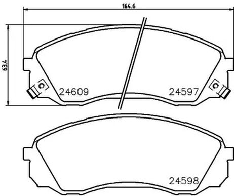фото Hella 8DB355029671 Колодки торм.пер. NAO | перед | Hella 8DB355029671 Колодки торм.пер. NAO | перед |