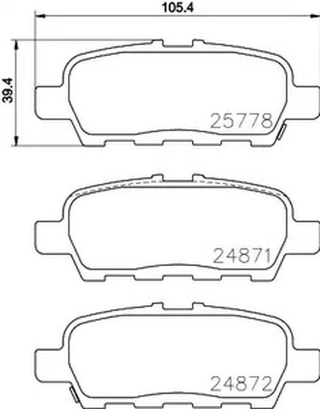 фото Hella 8DB355028021 Колодки тормозные дисковые | зад | Hella 8DB355028021 Колодки тормозные дисковые | зад |