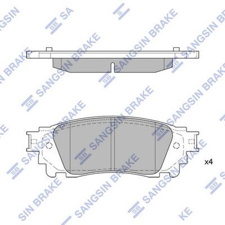 Sangsin SP1827 Колодки тормозные зад lexus nx200/nx200t/300h 14-