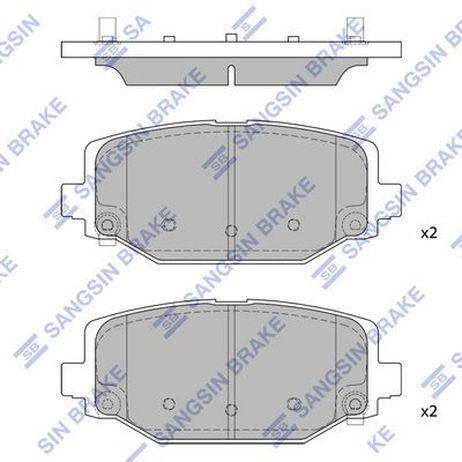 Sangsin SP1950 SP1950_колодки дисковые задние! Chrysler Grand Voyager v RT 08>, Dodge Grand Caravan 07>