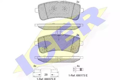 фото Icer 182145202 182145-202_колодки дисковые передние! MB w205/w217/w222 6.3 AMG 13> | зад | Icer 182145202 182145-202_колодки дисковые передние! MB w205/w217/w222 6.3 AMG 13> | зад |