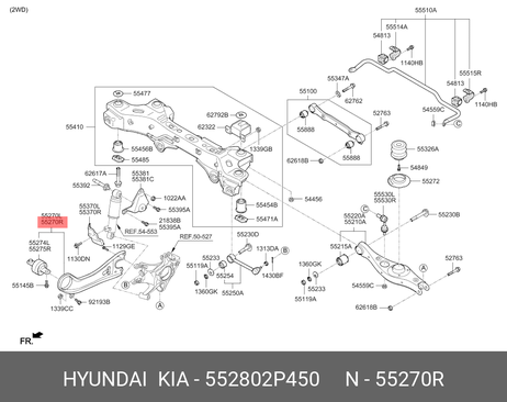 фото Hyundai/Kia 552802P450 Сайлентблок рычага подвески | зад прав | Hyundai/Kia 552802P450 Сайлентблок рычага подвески | зад прав |