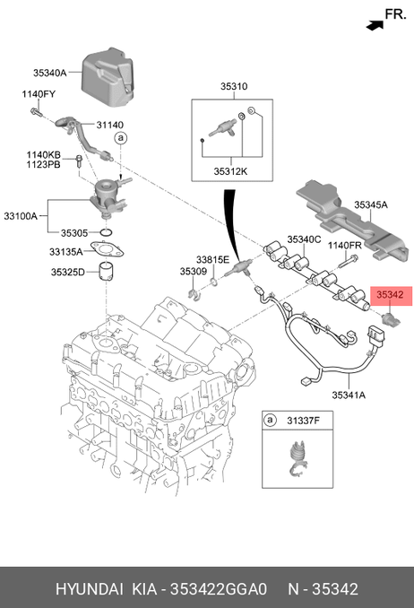 фото Hyundai/Kia 353422GGA0 Датчик давления топливной системы Hyundai/Kia 353422GGA0 Датчик давления топливной системы