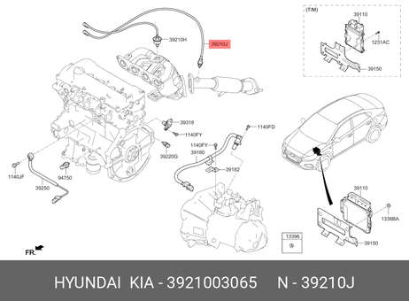 фото Hyundai/Kia 3921003065 Электрохимический лямбда-зонд для регулировки состава топливной смеси Hyundai/Kia 3921003065 Электрохимический лямбда-зонд для регулировки состава топливной смеси